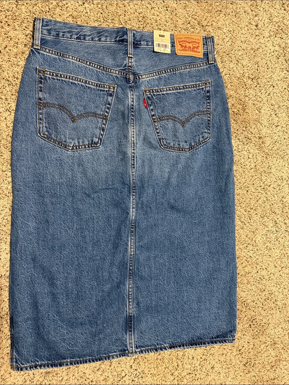 Levi's Medium Blue Denim Midi Skirt